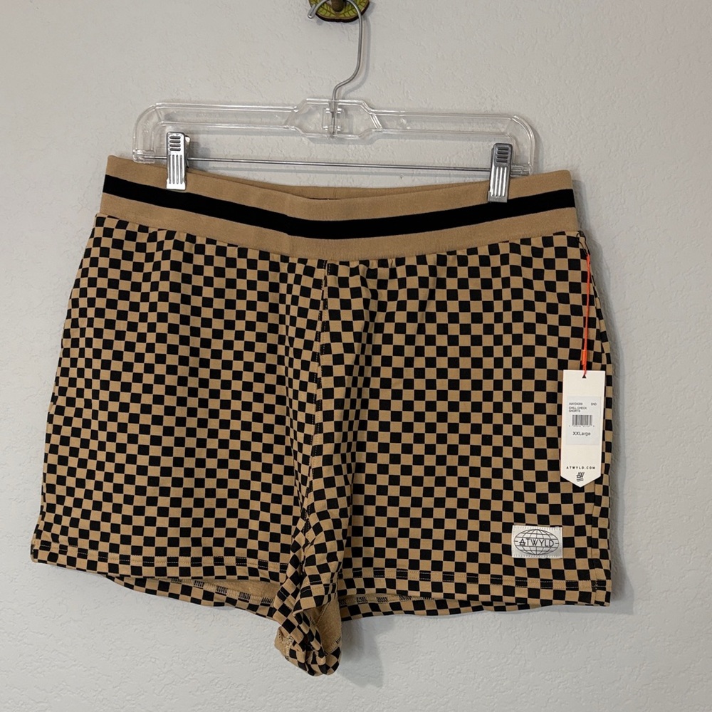 ATWYLD Chill Check Tan and Black Women Shorts XXL